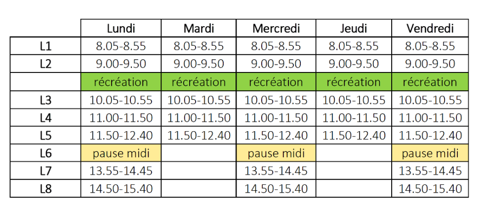 horaire